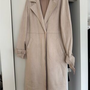 Zara Classic Tan Faux Suede Trench Coat